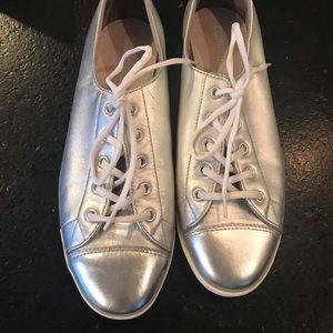 Converse silver sneakers. 9.5